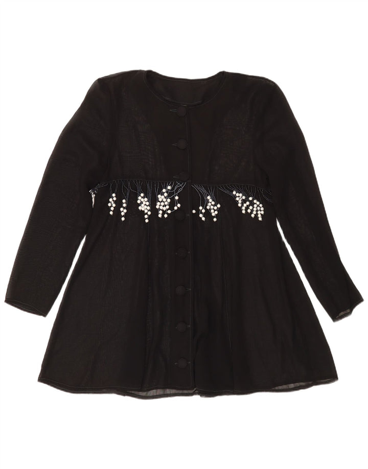 Vintage dameskjortebluse UK 14 Medium Black