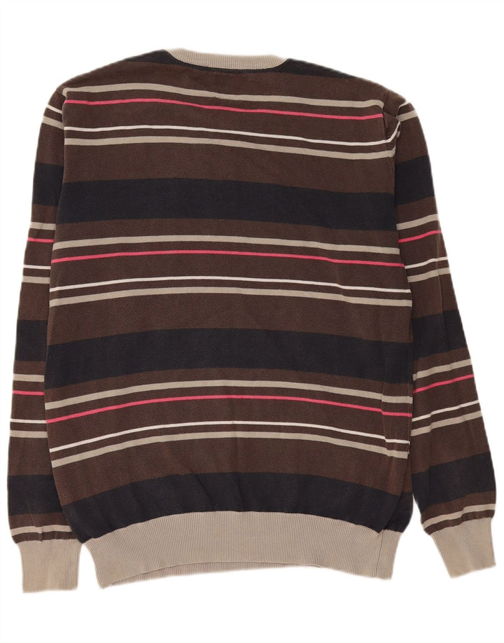 Jack & Jones Herre grafisk rund hals sweater medium brun farveblok