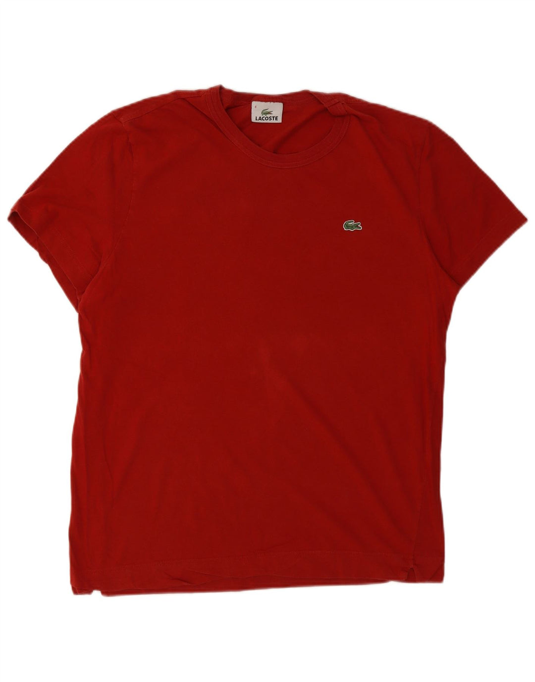 Lacoste Herre T-Shirt Top Størrelse 4 Medium Rød Bomuld