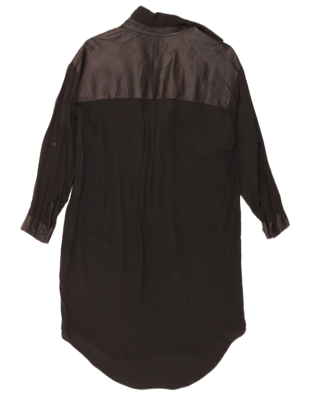 Vintage Kvinders Oversized Shift Dress UK 14 Medium Black Acetate