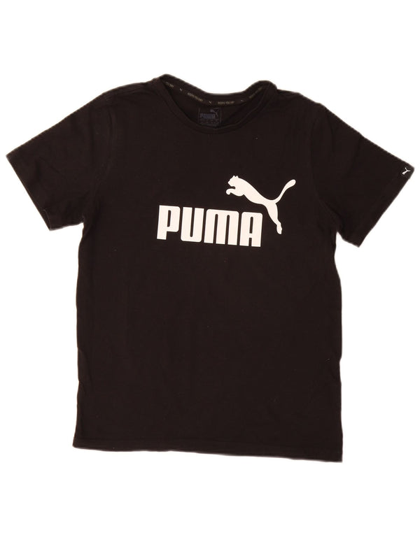 PUMA drenge grafisk t-shirt top 11-12 år sort bomuld