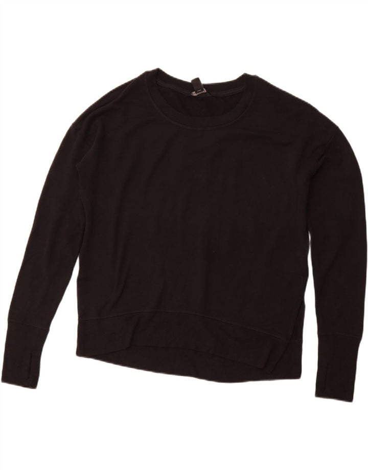 ATHLETA Dame Loose Fit Sweatshirt Jumper dk 10 Small Black Modal