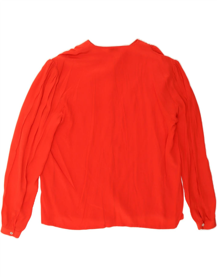 VINTAGE Womens Shirt Blouse EU 40 Medium Red Silk Vintage Vintage and Second-Hand Vintage from Messina Hembry 