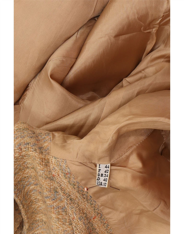 FENDI Dame 2-knaps blazerjakke IT 44 Medium Beige Stribet Klassisk