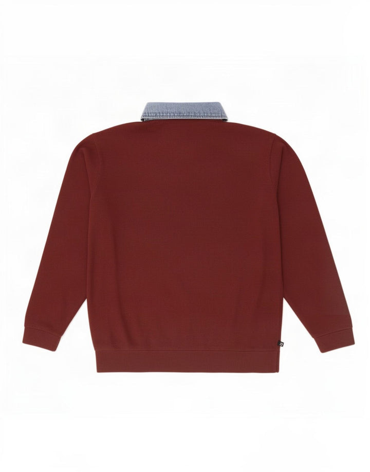 Marks & Spencer Herre Blue Harbor Polo Neck trøje Sweater Large Maroon