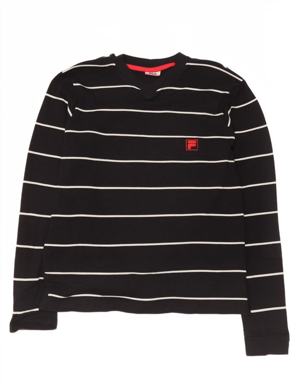 Fila Herre Regular Top Langærmet Medium Sort Stribet Bomuld