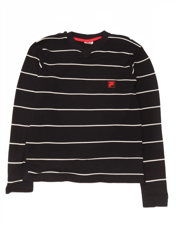 Fila Herre Regular Top Langærmet Medium Sort Stribet Bomuld