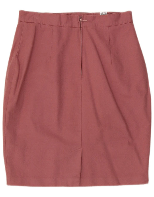 Benetton Womens High Waist Pencil Skirt IT 48 XL W30 Pink Uld
