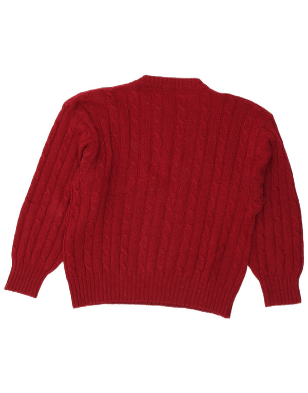 Vintage Womens Boat Neck Jumper Sweater UK 14 Large Red