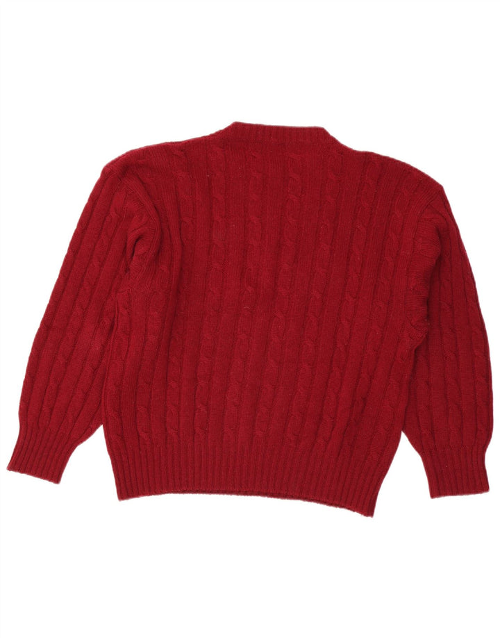 Vintage Womens Boat Neck Jumper Sweater UK 14 Large Red
