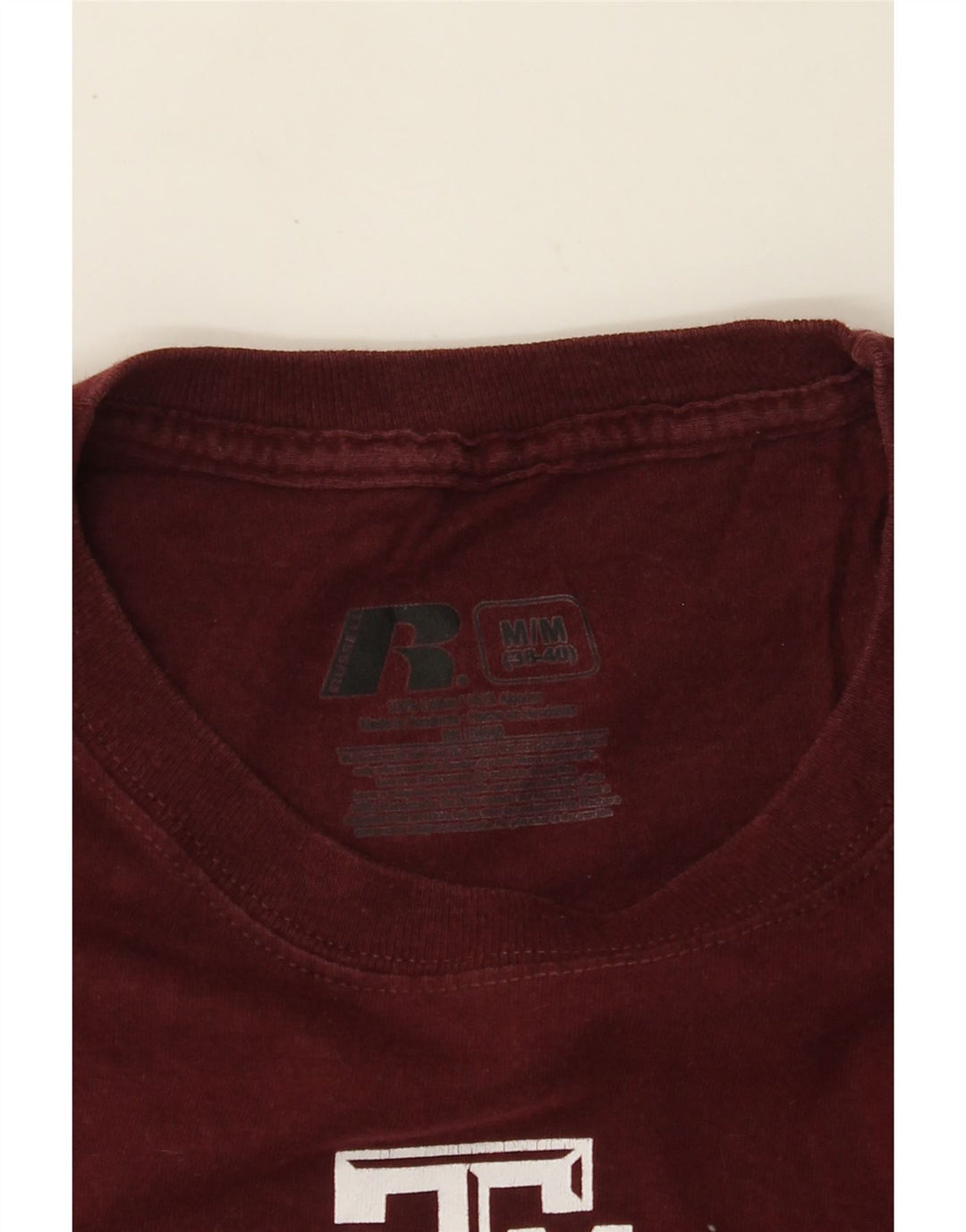 RUSSELL ATHLETIC Herre grafisk T-shirt top UK 38/40 Medium Burgundy