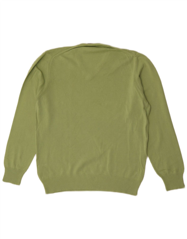 Zara Herre V-hals sweater Stor grøn bomuld