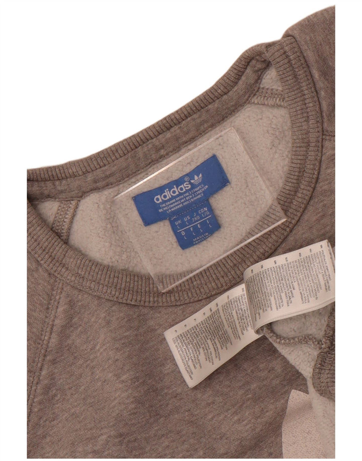 Adidas grafisk sweatshirt til mænd, stor grå flækket bomuld