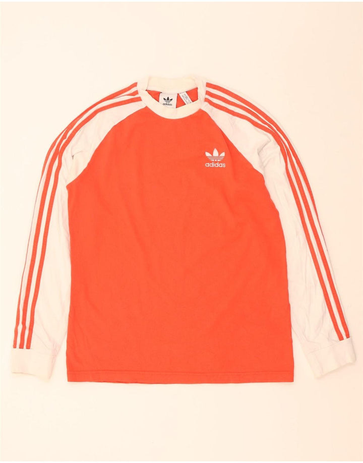 Adidas Herre Top Langærmet Medium Orange Colourblock Bomuld