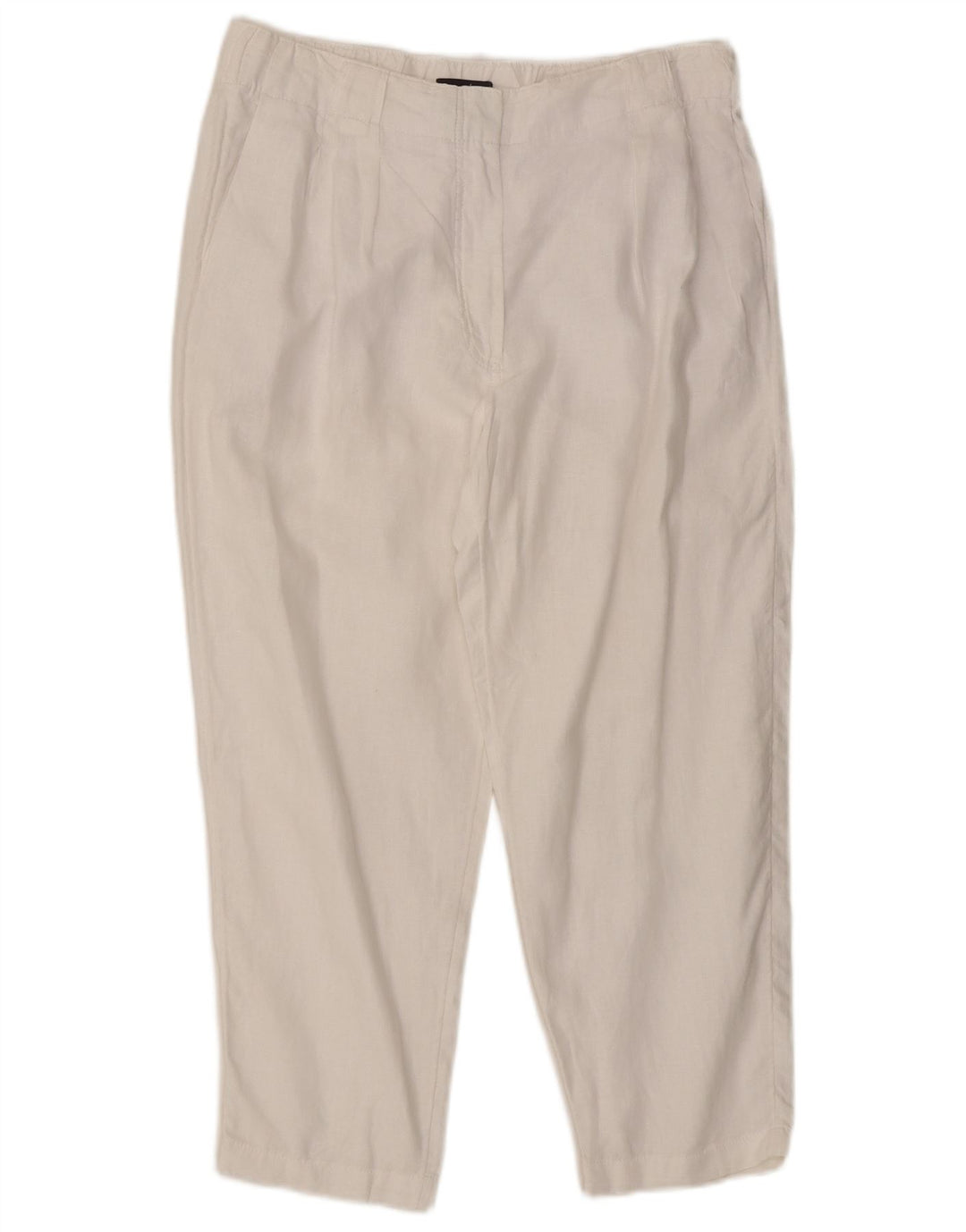 Marks & Spencer Womens Pegged Cropped Trousers UK 16 Large W32 L25 White