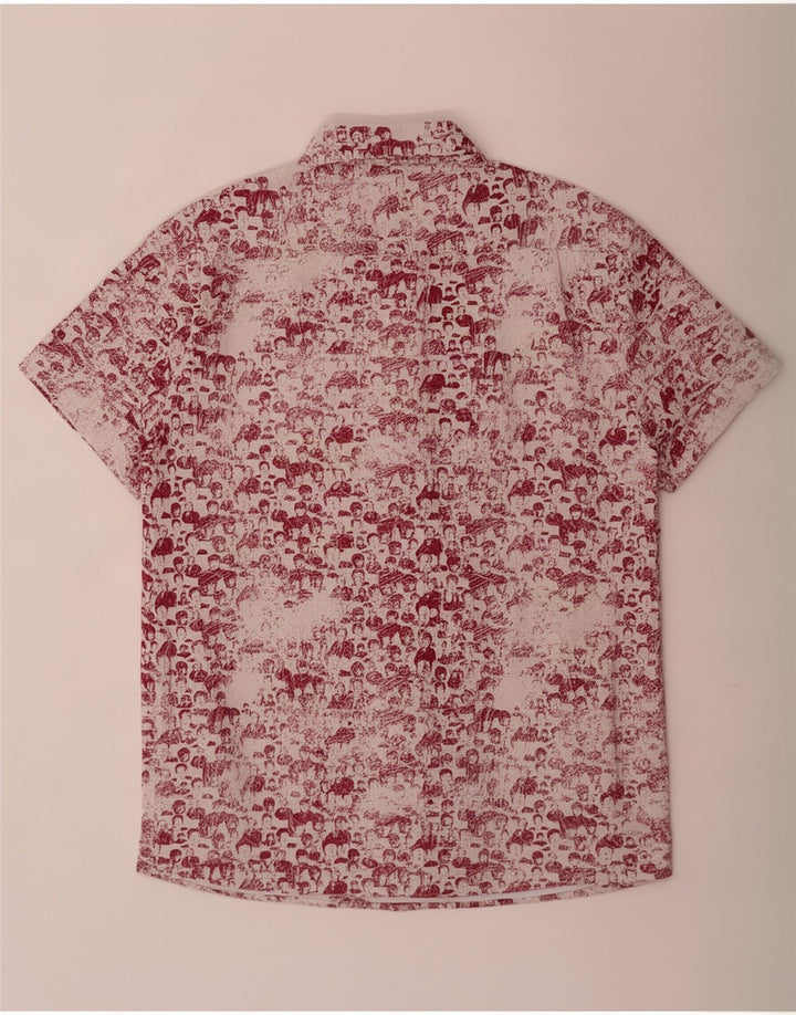 Ben Sherman Herre abstrakt mønster kortærmet skjorte medium rød