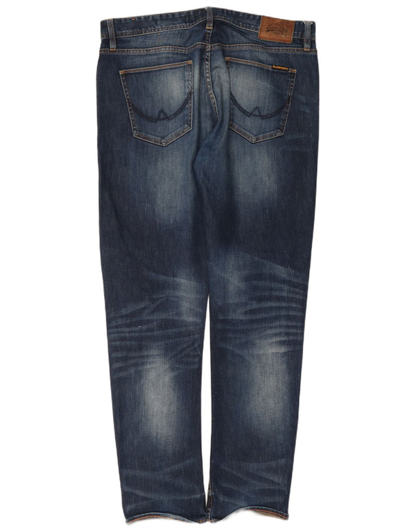 Superdry Herre Copperfill Løse jeans W36 L34 Marineblå Bomuld