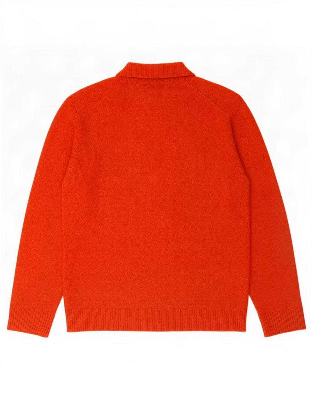 Massimo Dutti Herre Button Neck Jumper Sweater Stor Orange Uld