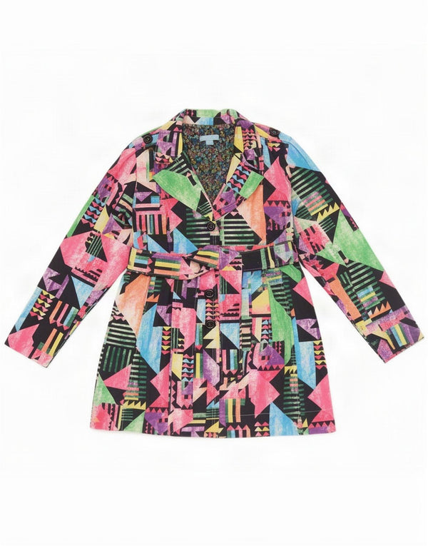 Joe Browns Trench Coat til kvinder UK 16 Large Multicolored Geometrisk Polyester