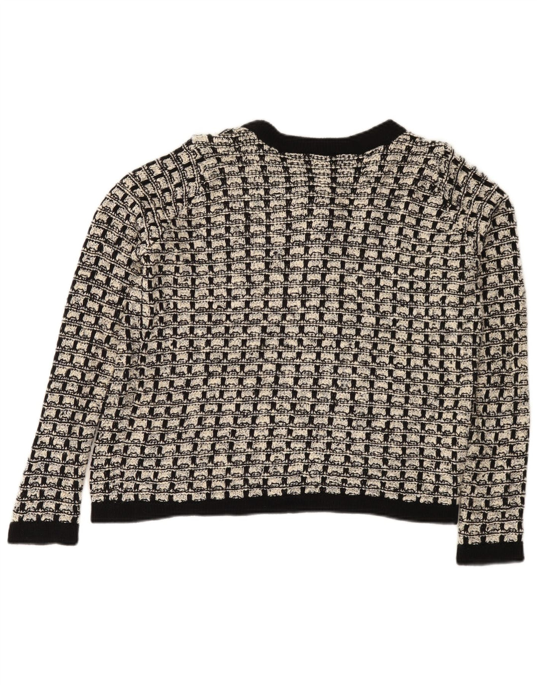Marks & Spencer Dame Cardigan Sweater UK 12 Medium Black Ternet Bomuld