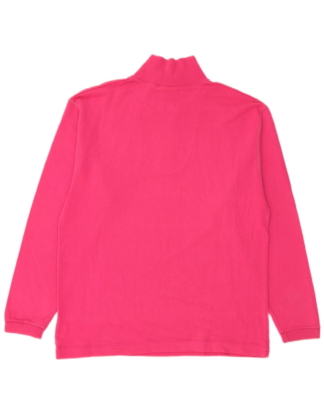Champion Womens Zip Neck Sweatshirt Jumper UK 14 Medium Pink Bomuld