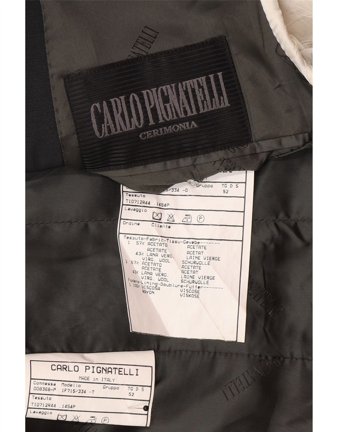Carlo Pignatelli Herre 3-knap 2-delt sæt IT 52 XL Marineblå Acetat