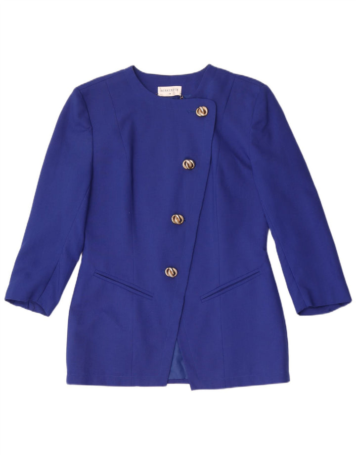 Berkertex Womens 4-knap 2-delt nederdelsæt UK 14 Large Blue Polyester