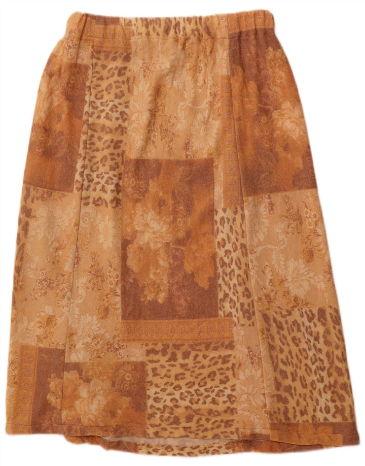 Vintage A-Line nederdel til kvinder W30 Medium Brown Patchwork
