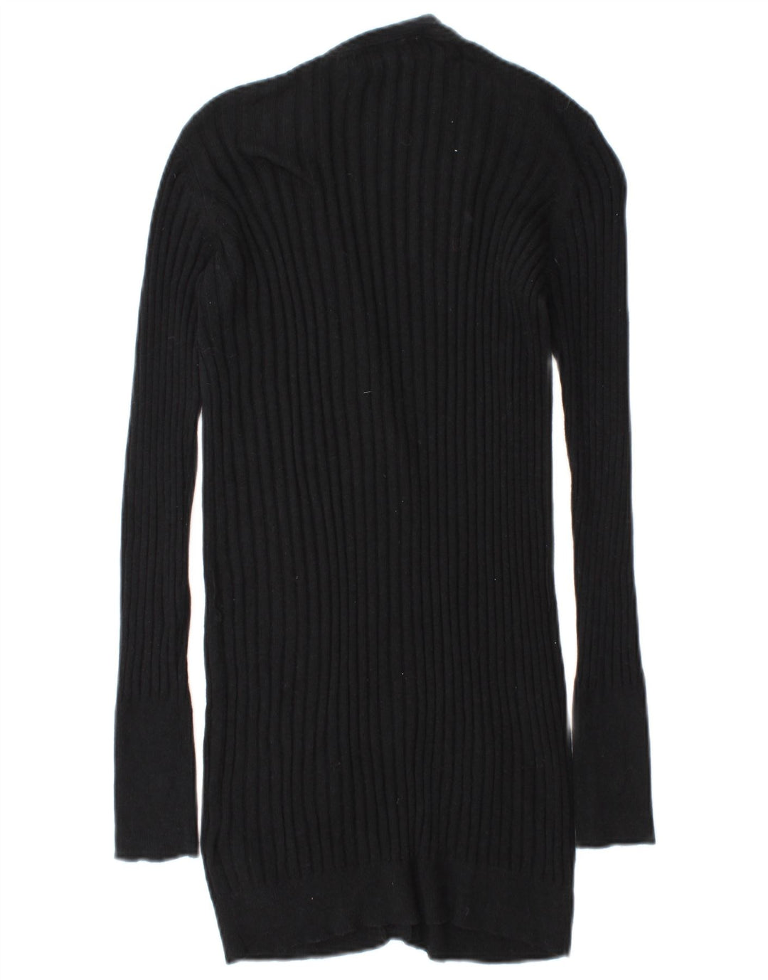 Zara Dame Cardigan Sweater UK 14 Medium Sort Bomuld