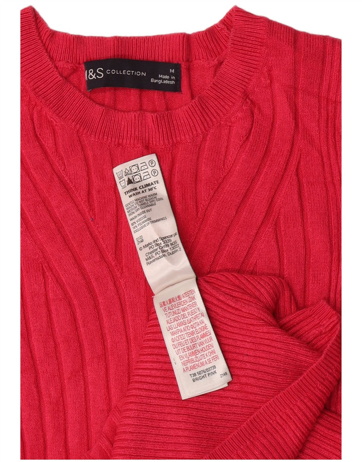Marks & Spencer Dame Boat Neck Jumper Sweater UK 12 Medium Pink
