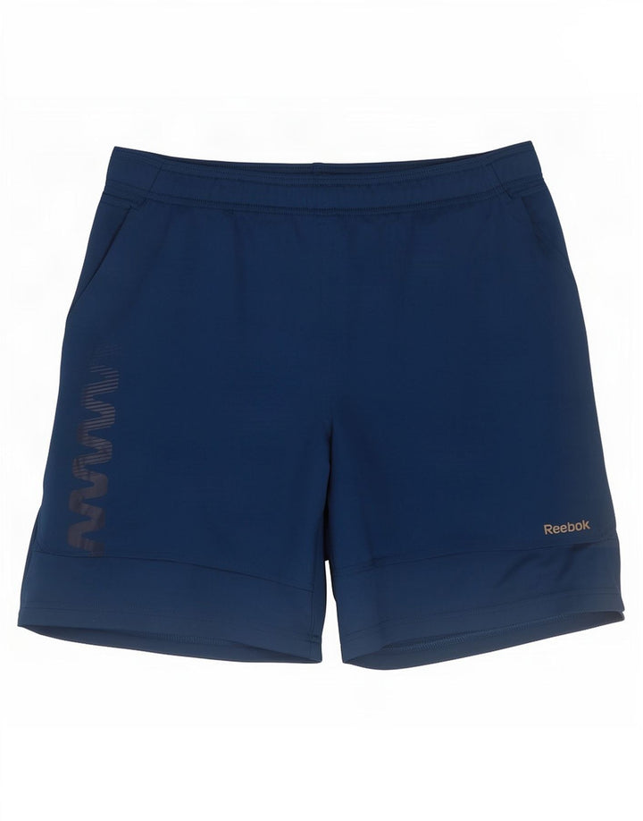Reebok Herre grafiske sportsshorts Små marineblå polyester