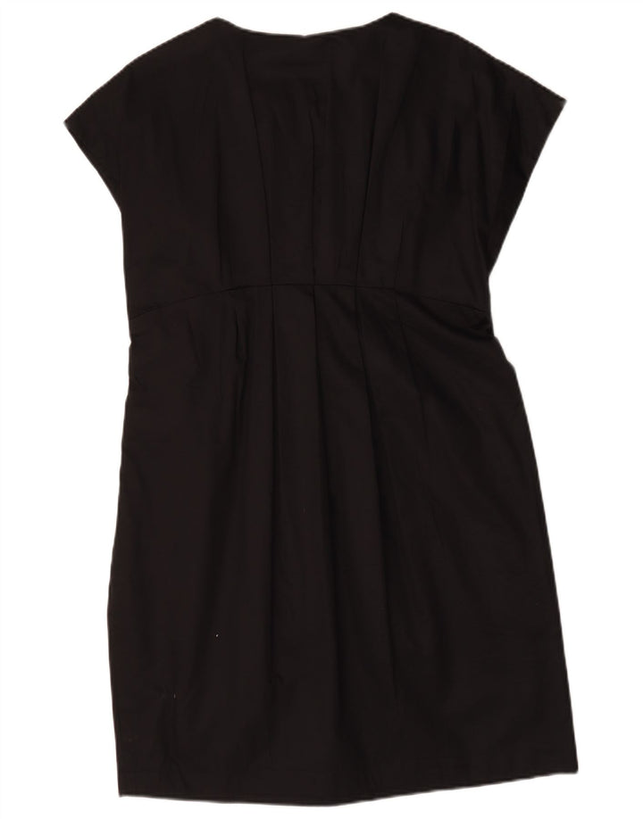 Zara Womens Sheath Dress UK 14 Large Black Cotton