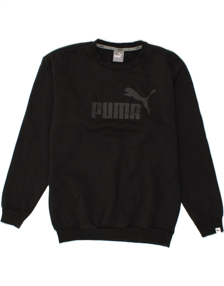 PUMA Womens Graphic Sweatshirt Jumper UK 10 Small  Black Cotton Vintage Puma and Second-Hand Puma from Messina Hembry 