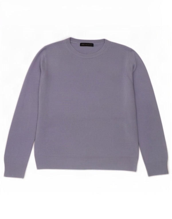 Marks & Spencer Dame sweater med rund hals DK 14 Stor lilla akryl