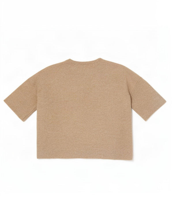 Zara Dame Trafaluc Oversized bluse Top UK 10 Small Beige Spotted