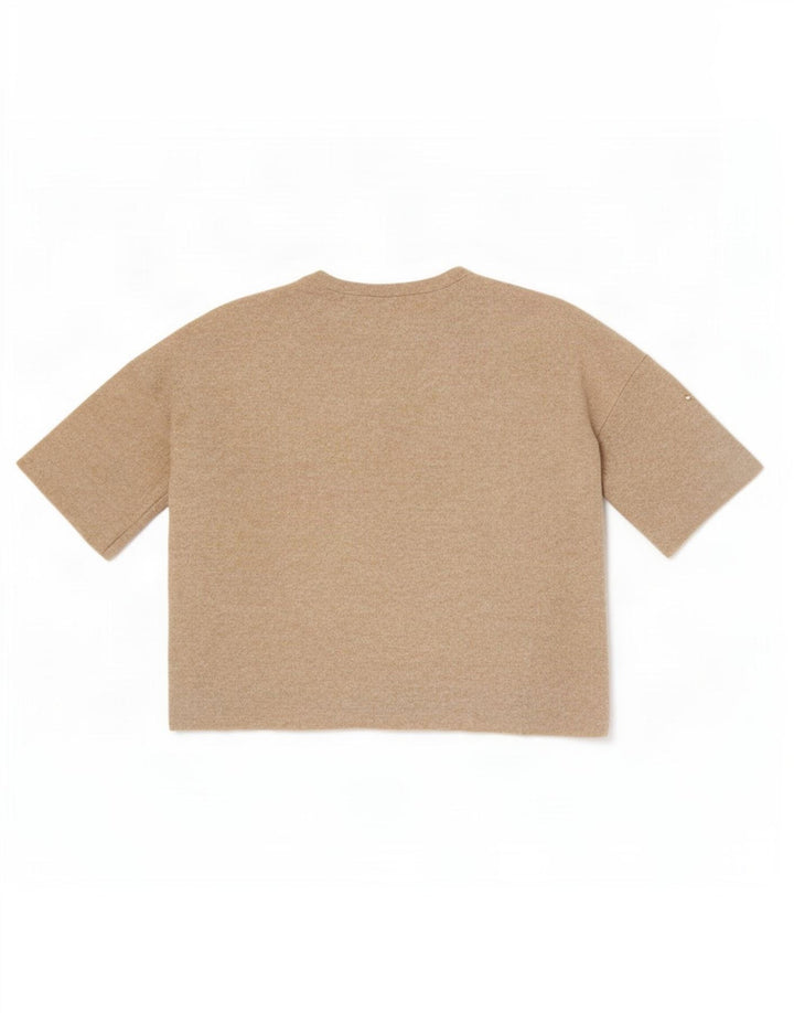 Zara Dame Trafaluc Oversized bluse Top UK 10 Small Beige Spotted