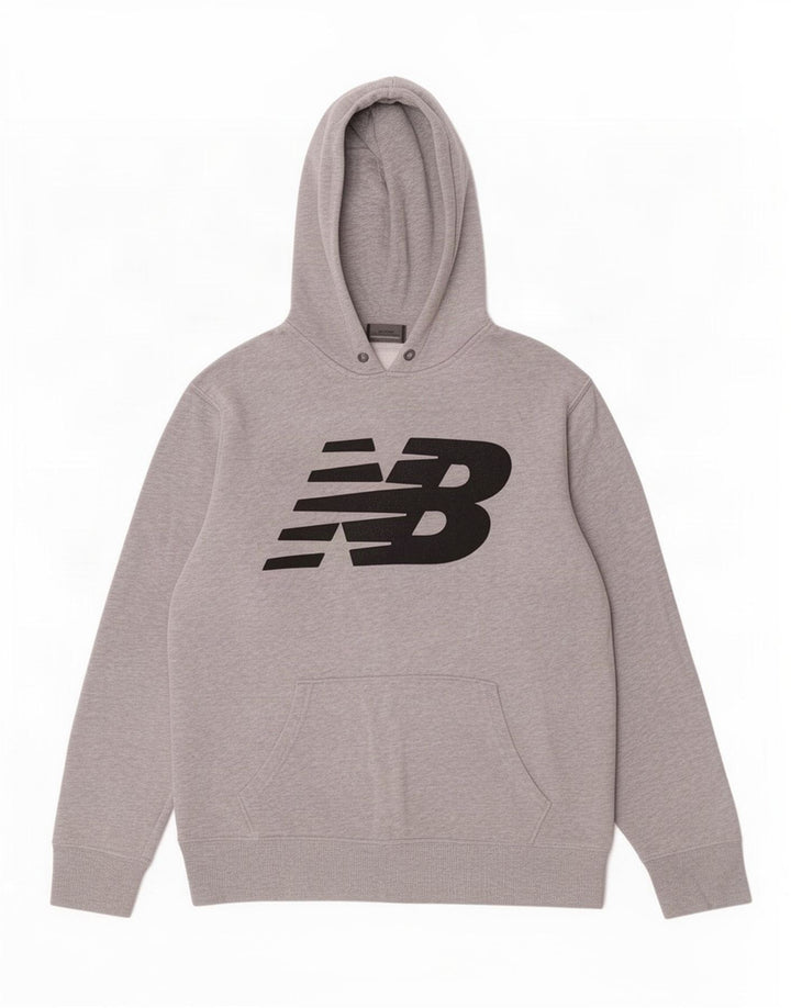 New Balance Grafisk hættetrøje til mænd mellemgrå bomuld