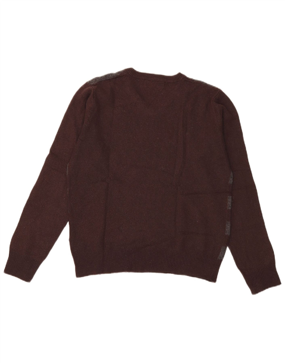 Zara Herre V-hals sweater Medium brun stribet uld