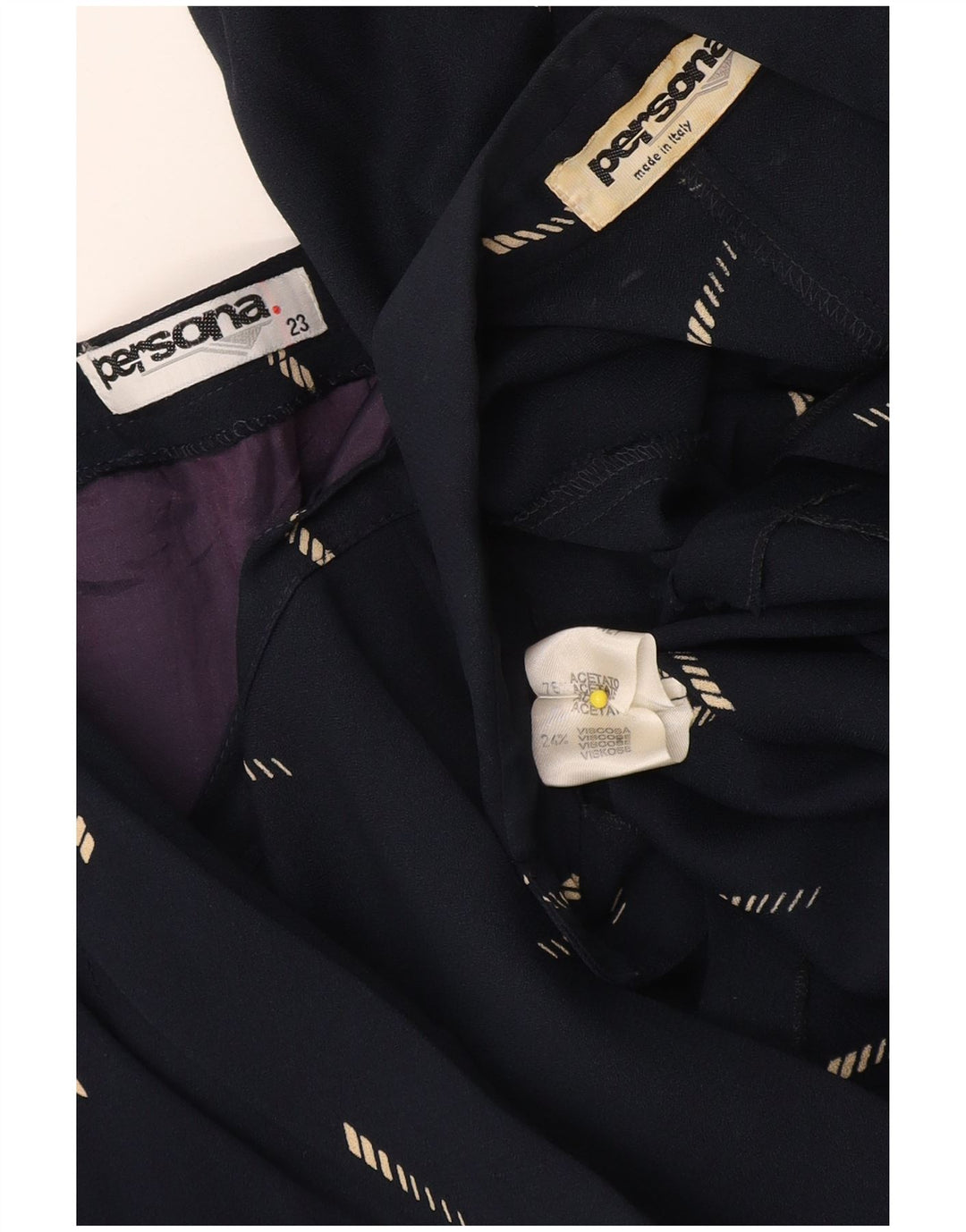 Persona Dame 2-delt nederdelsæt Størrelse 23 Medium W32 Marineblå Geometrisk