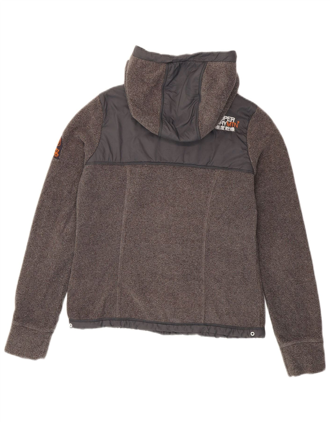 SUPERDRY Vandre-fleecejakke med hætte til kvinder UK 10 Lille grå polyester