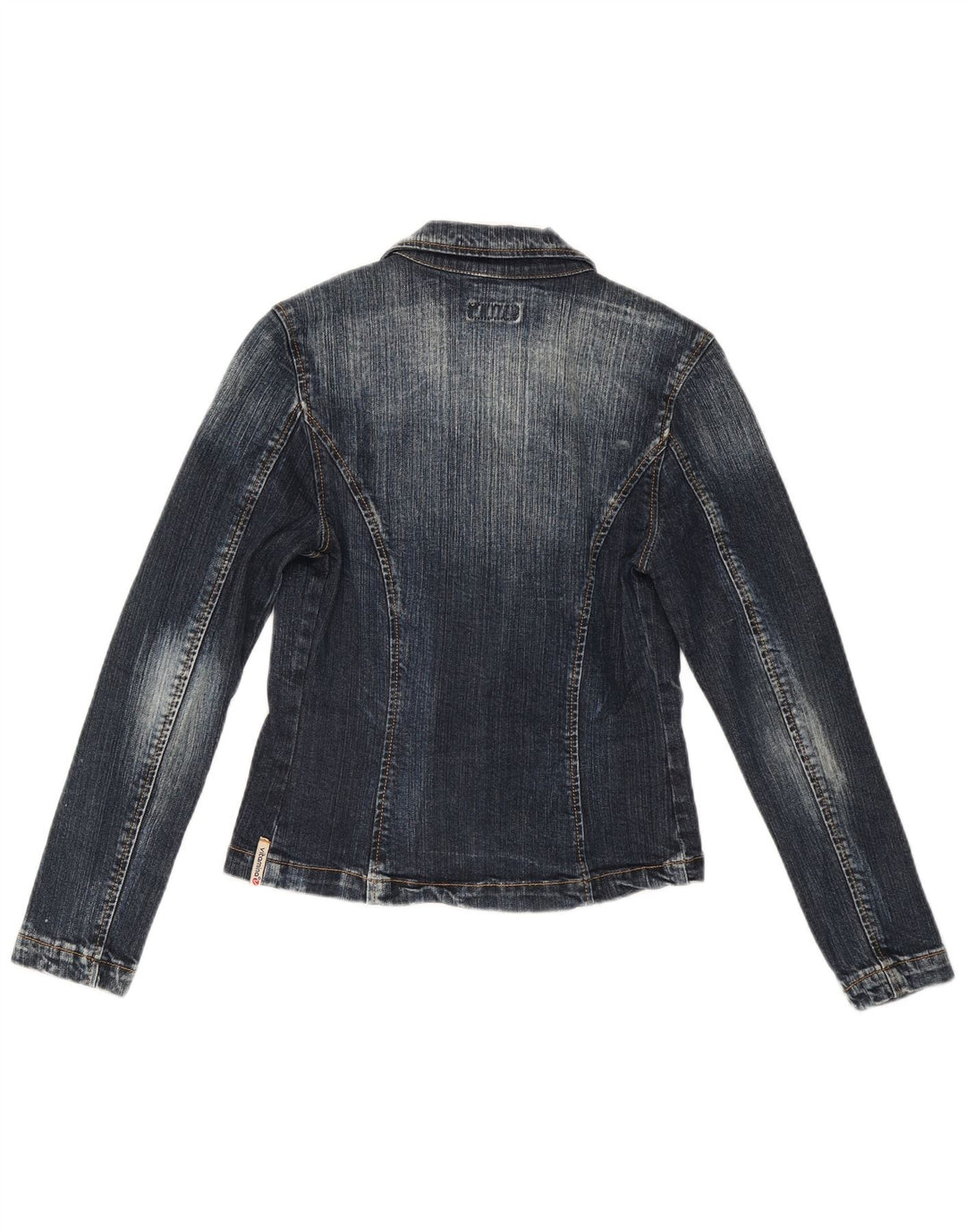 Vitamina Dame 1 Knap Denim Blazer Jacket UK 14 Medium Blue Bomuld