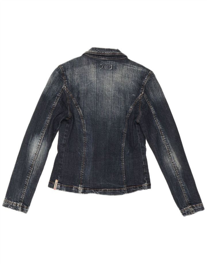 Vitamina Dame 1 Knap Denim Blazer Jacket UK 14 Medium Blue Bomuld