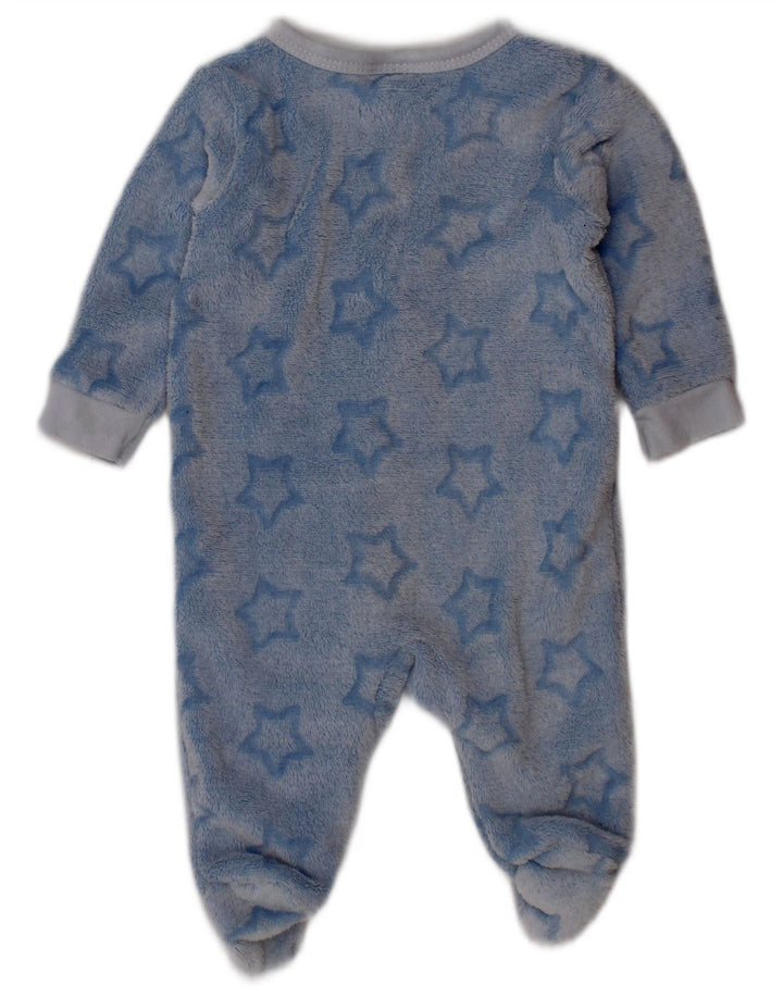 DKNY Baby Boys abstrakt mønster fleece jumpsuit 0-3 måneder blå polyester