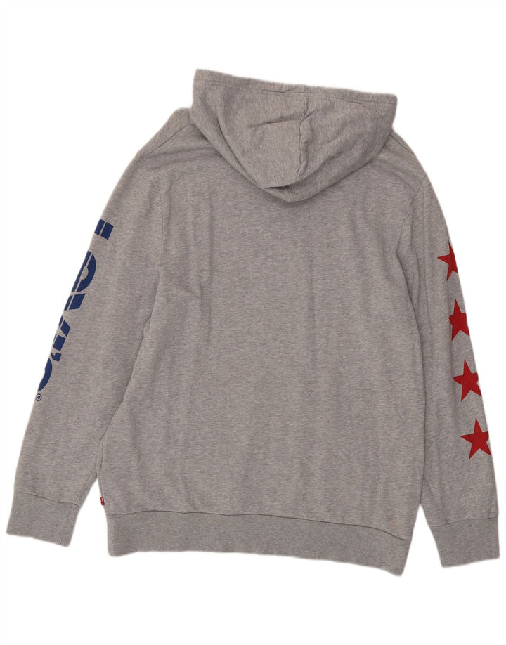 LEVI'S Grafisk hættetrøje til mænd XL Grå bomuld