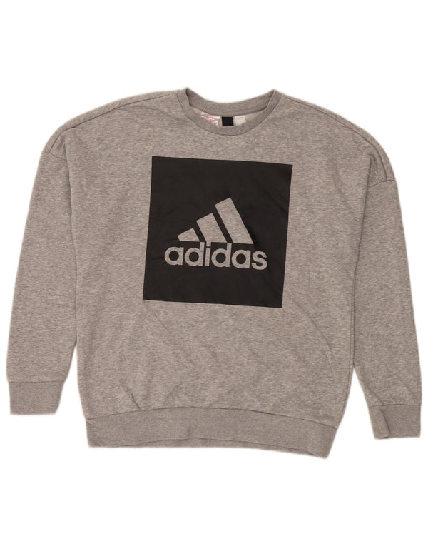 Adidas Graphic Sweatshirt Jumper til drenge 13-14 år Grå bomuld