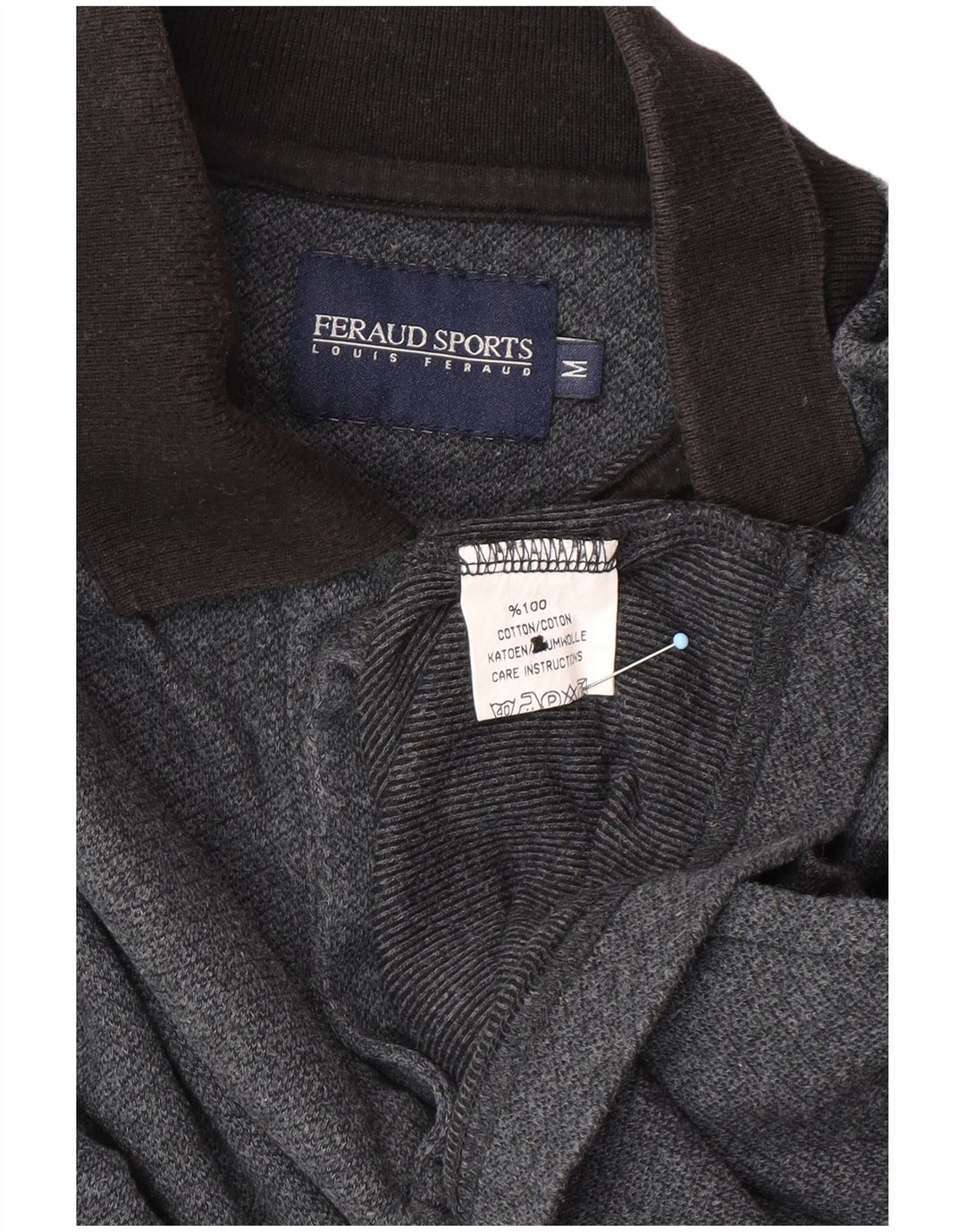 LOUIS FERAUD Langærmet poloshirt til mænd mellemgrå bomuld