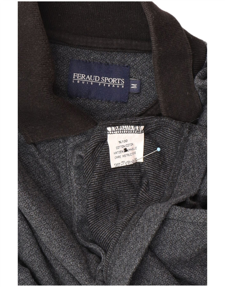 LOUIS FERAUD Langærmet poloshirt til mænd mellemgrå bomuld
