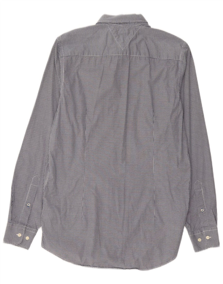 Tommy Hilfiger Herre Slim Fit skjorte Medium Marineblå Houndstooth Bomuld