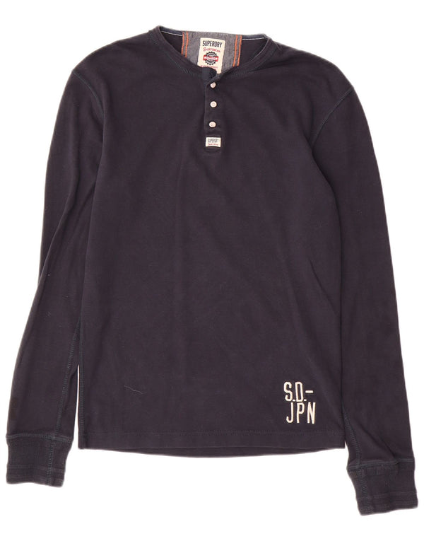 Superdry drenge grafisk top langærmet 15-16 år medium marineblå bomuld