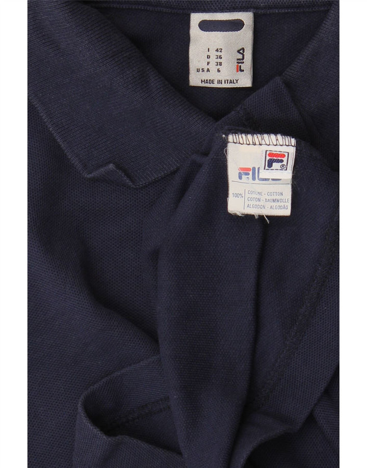 FILA Dame poloshirt IT 42 Medium Navyblå Bomuld